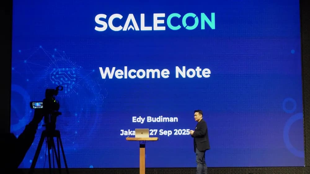 The welcome note opening SCALECON Jakarta 2025 on the main stage