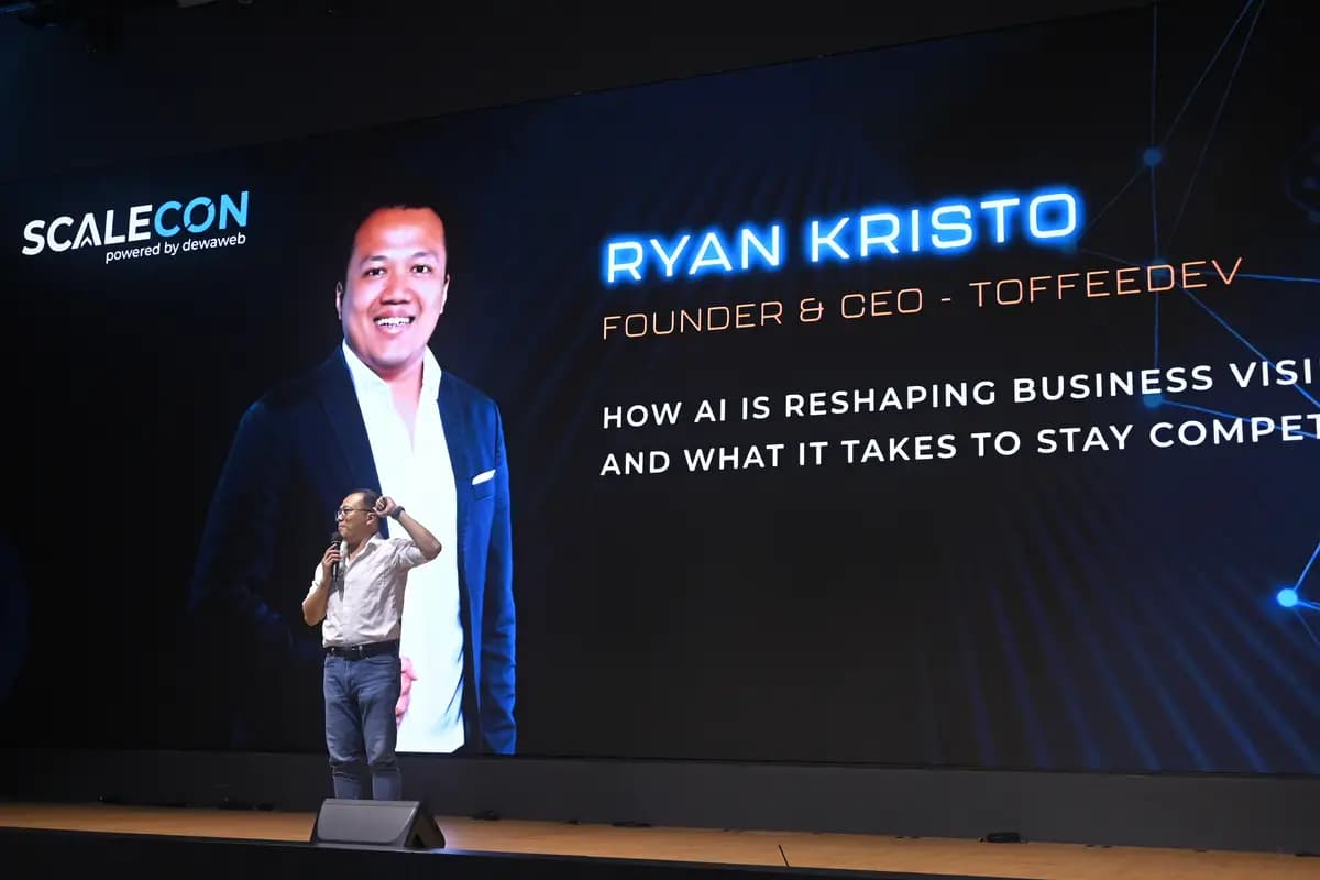 A session on how AI is reshaping business vision, at SCALECON Surabaya 2026